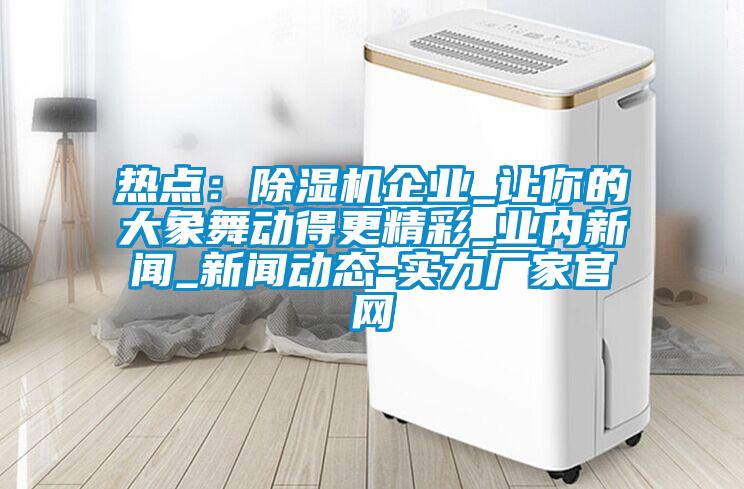 熱點:除濕機企業(yè)_讓你的大象舞動得更精彩_業(yè)內新聞_新聞動態(tài)-實力廠家官網
