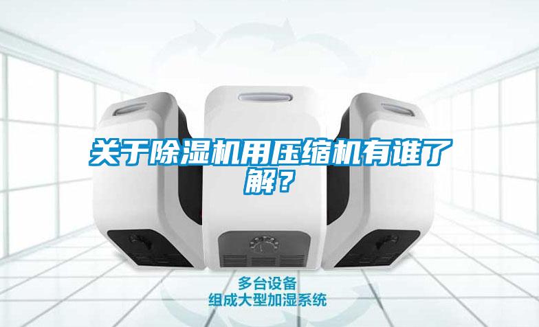 關于除濕機用壓縮機有誰了解？