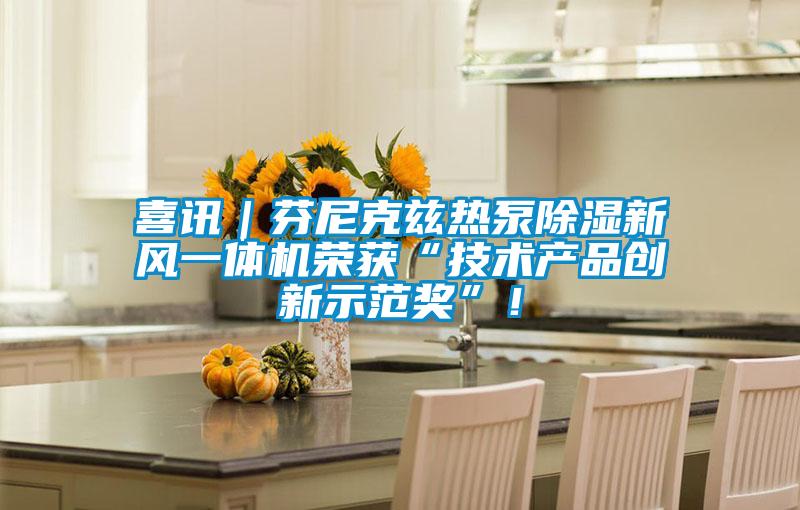 喜訊|芬尼克茲熱泵除濕新風一體機榮獲“技術產品創新示范獎”!